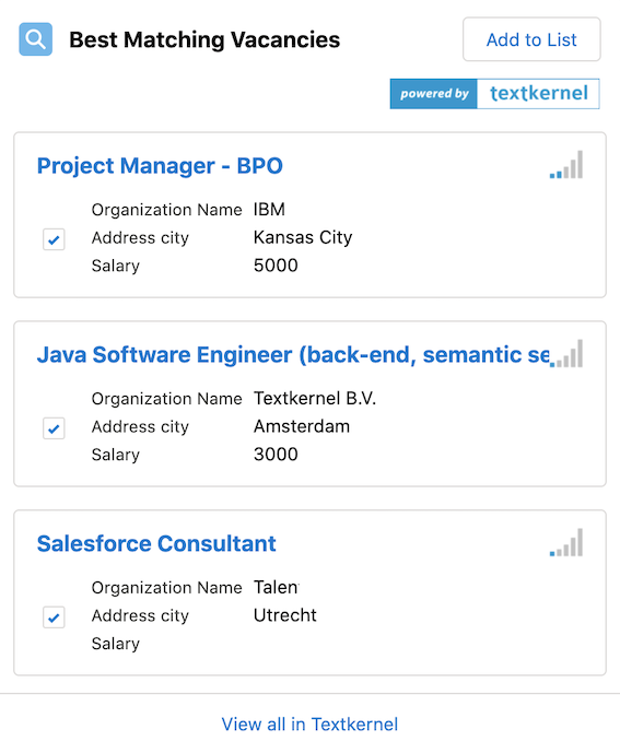 Recruiter CV parsing - Textkernel Saleforce Connector