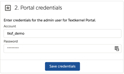 Portal account credentials